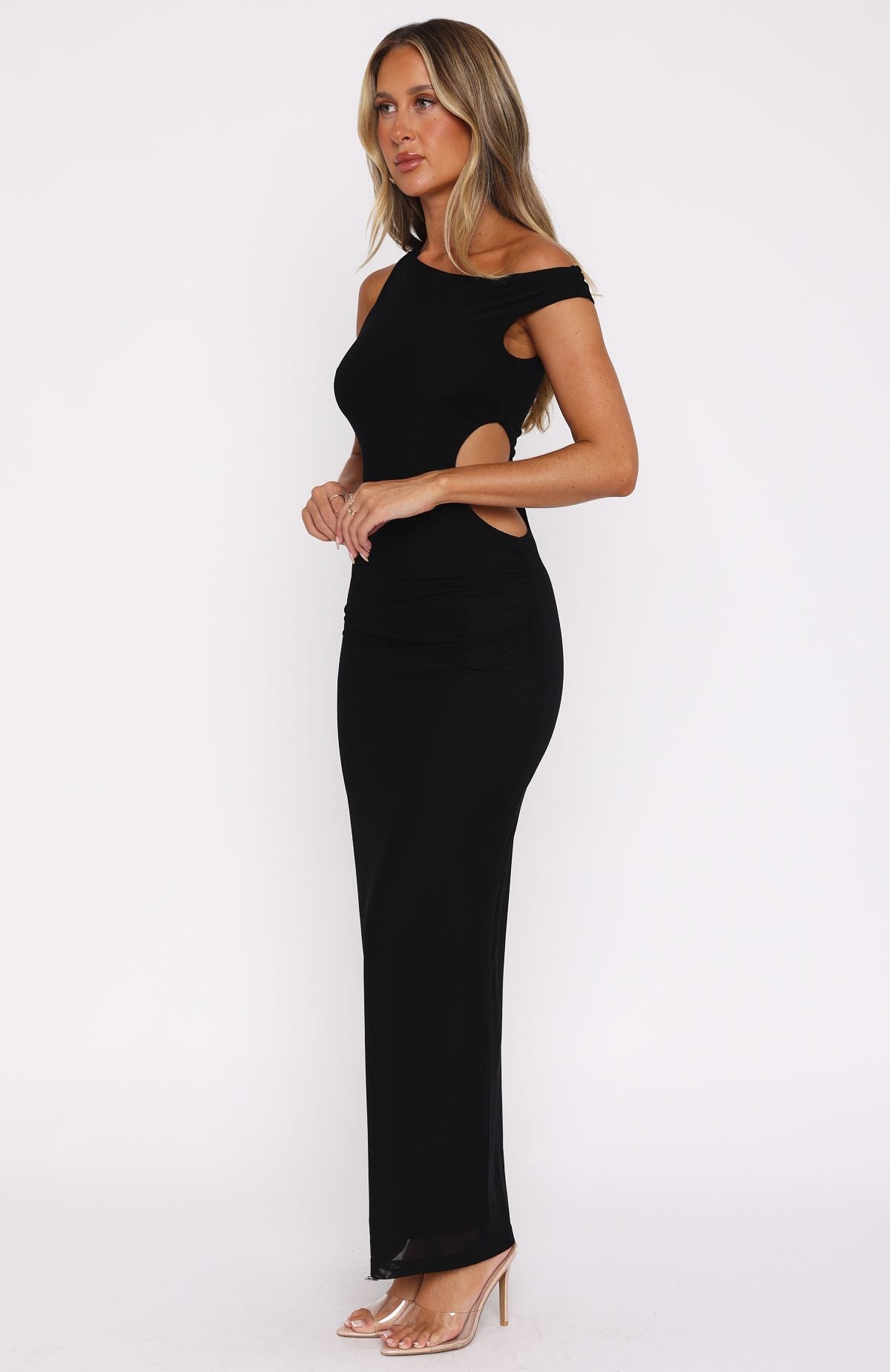 Black Mesh Weekend Glam Party Mini Dress