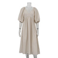 Cotton Hollow Backless Casual Maxi Dress