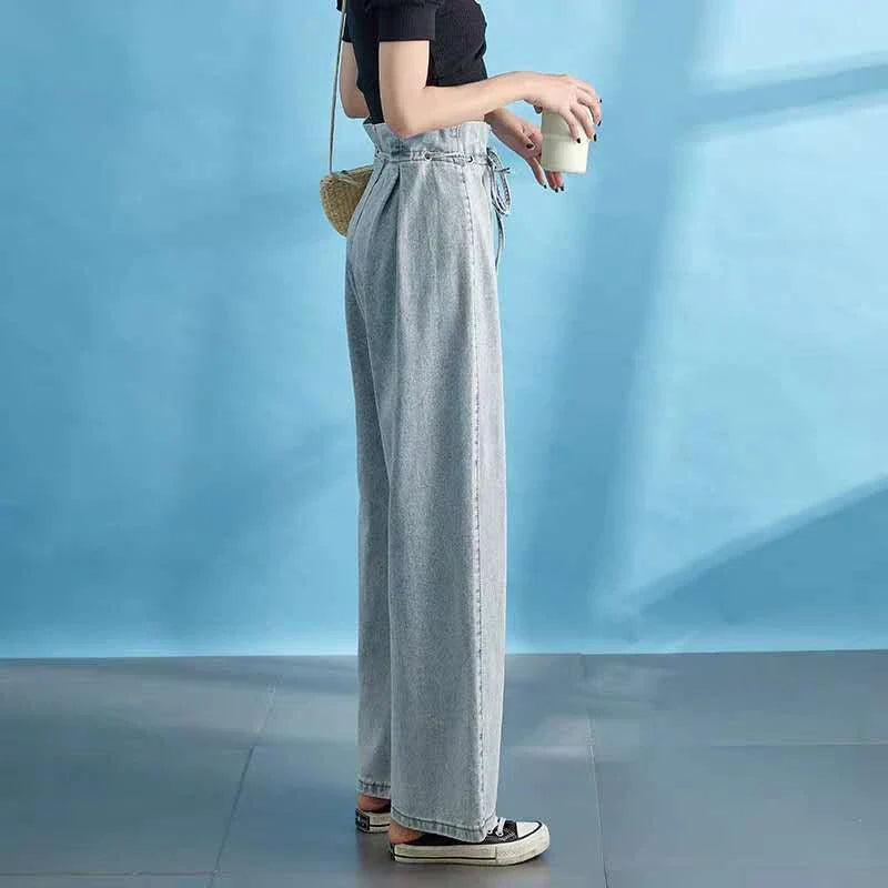 Early Spring Straight High Waist Wide Jean