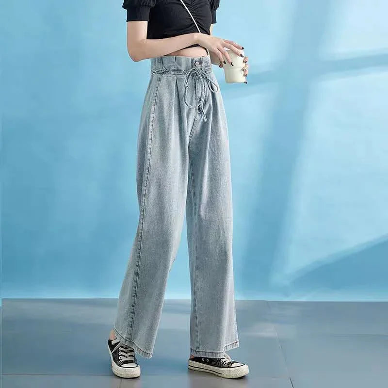 Early Spring Straight High Waist Wide Jean