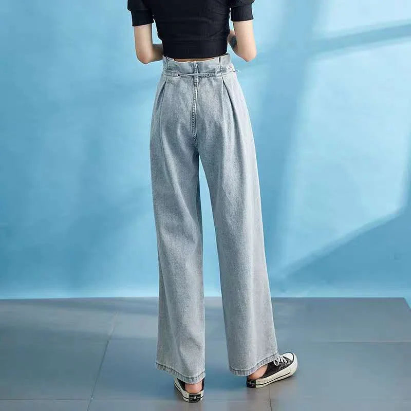 Early Spring Straight High Waist Wide Jean