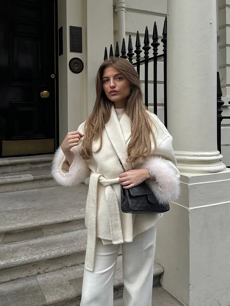 Burgundy Cuffed Wool Coat
