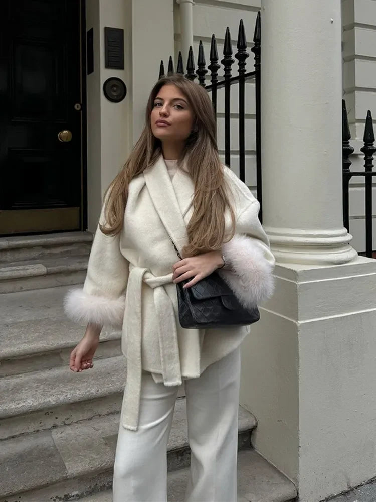 Burgundy Cuffed Wool Coat