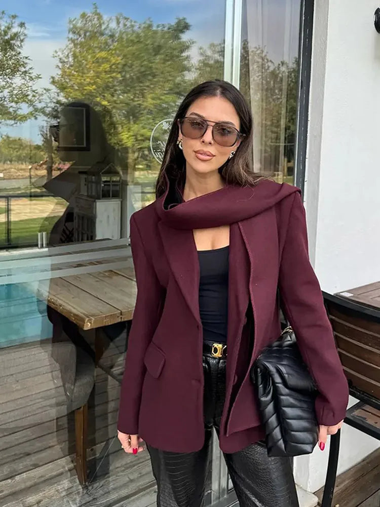 Burgundy Wool Suit Coat