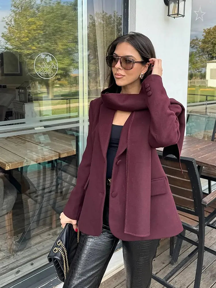 Burgundy Wool Suit Coat