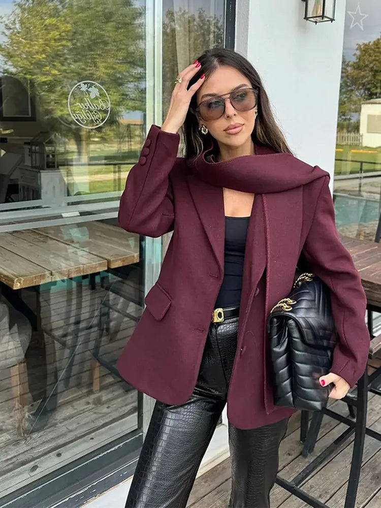 Burgundy Wool Suit Coat