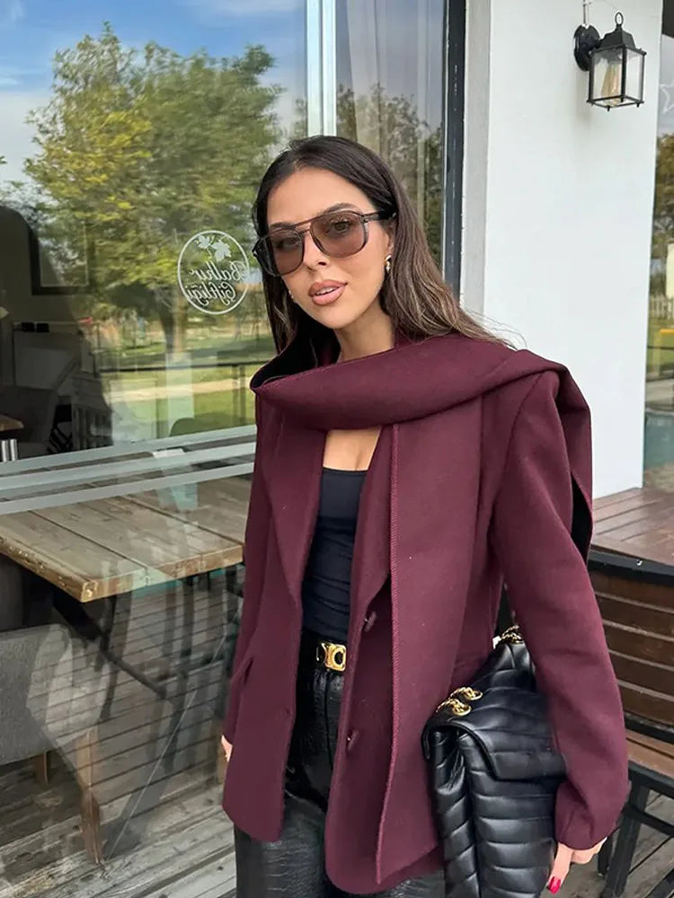 Burgundy Wool Suit Coat