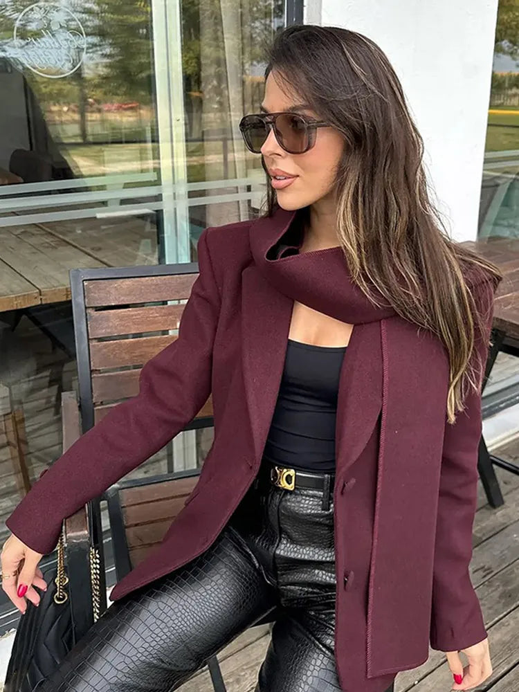Burgundy Wool Suit Coat