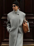 One Button Long Wool Coat