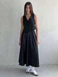 Satin Loose Classic Long Black Fashion Skirt