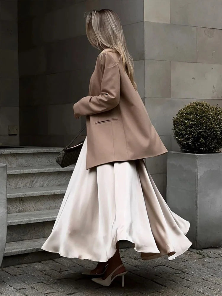 Satin Loose Classic Long Black Fashion Skirt