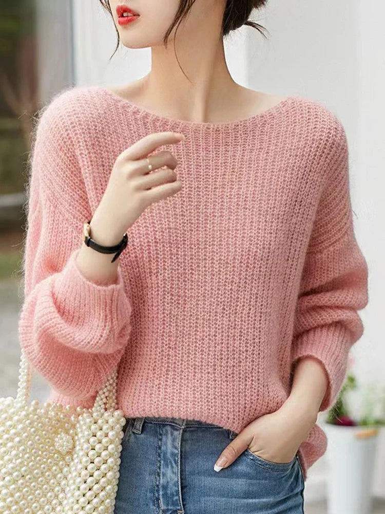 Sheer Knit Loose Cashmere Sweater