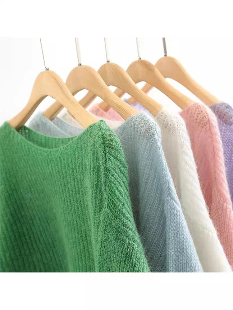 Sheer Knit Loose Cashmere Sweater