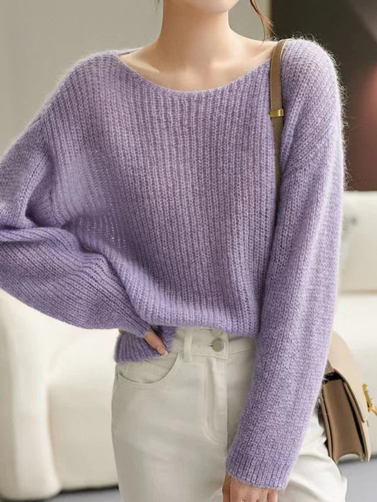 Sheer Knit Loose Cashmere Sweater