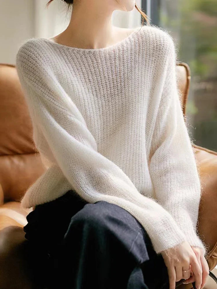 Sheer Knit Loose Cashmere Sweater