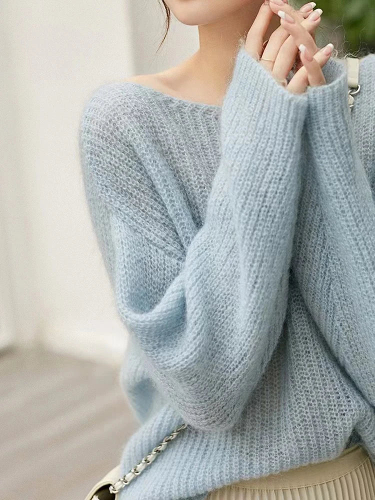 Sheer Knit Loose Cashmere Sweater