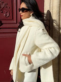 White Twin Pocket Wool Coat
