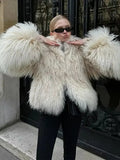 White Cropped Warm Coat