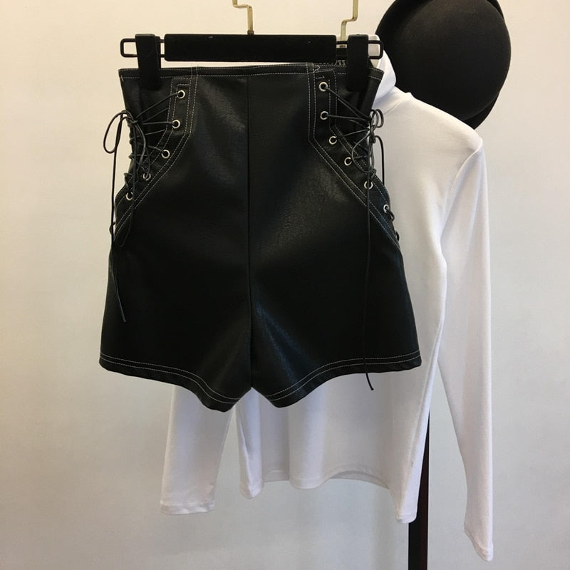 Winter PU Leather Cozy Outer Short