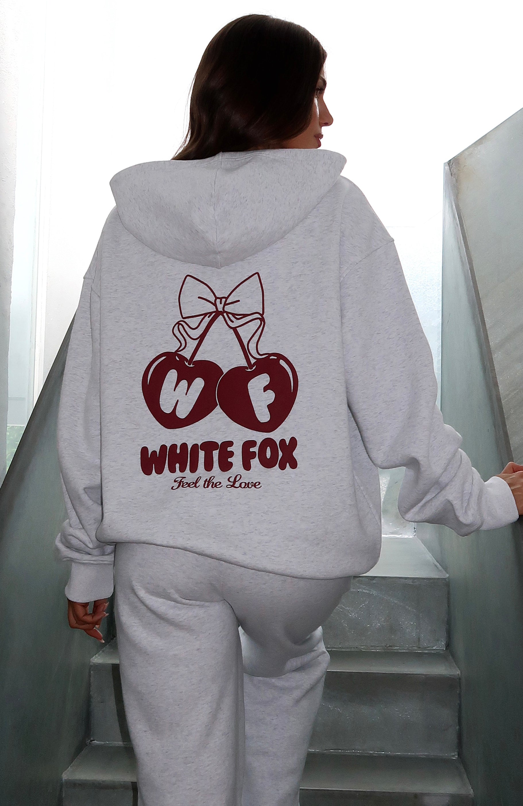 Feel Love Oversized Grey Marle Hoodie