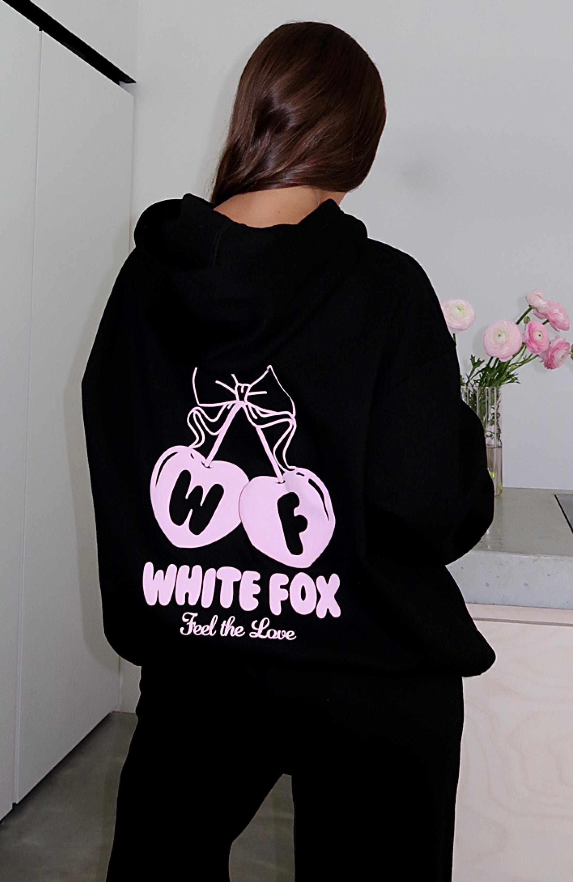 Feel Love Oversized Black Hoodie