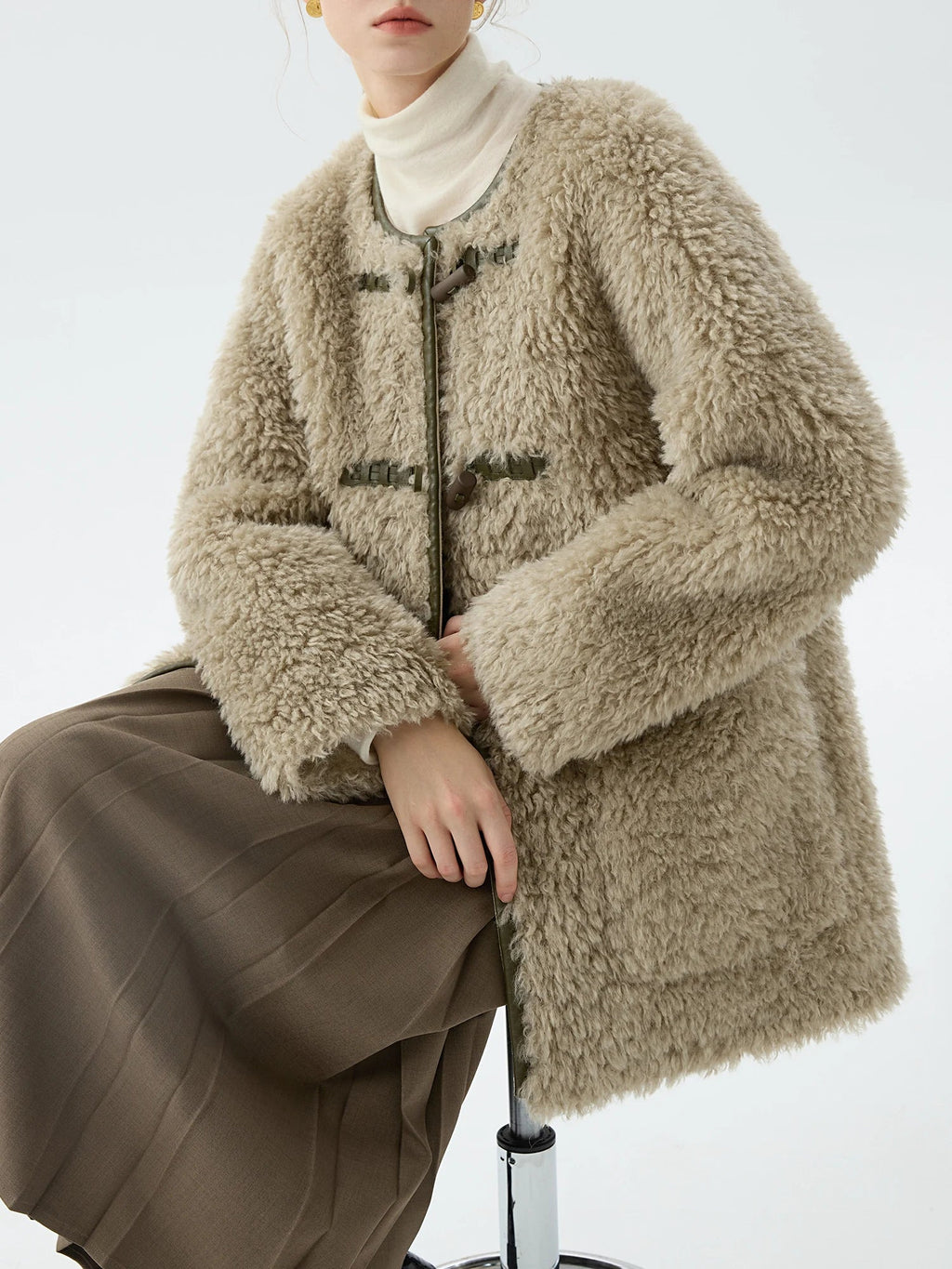 Office Style One-Piece Wool Coat