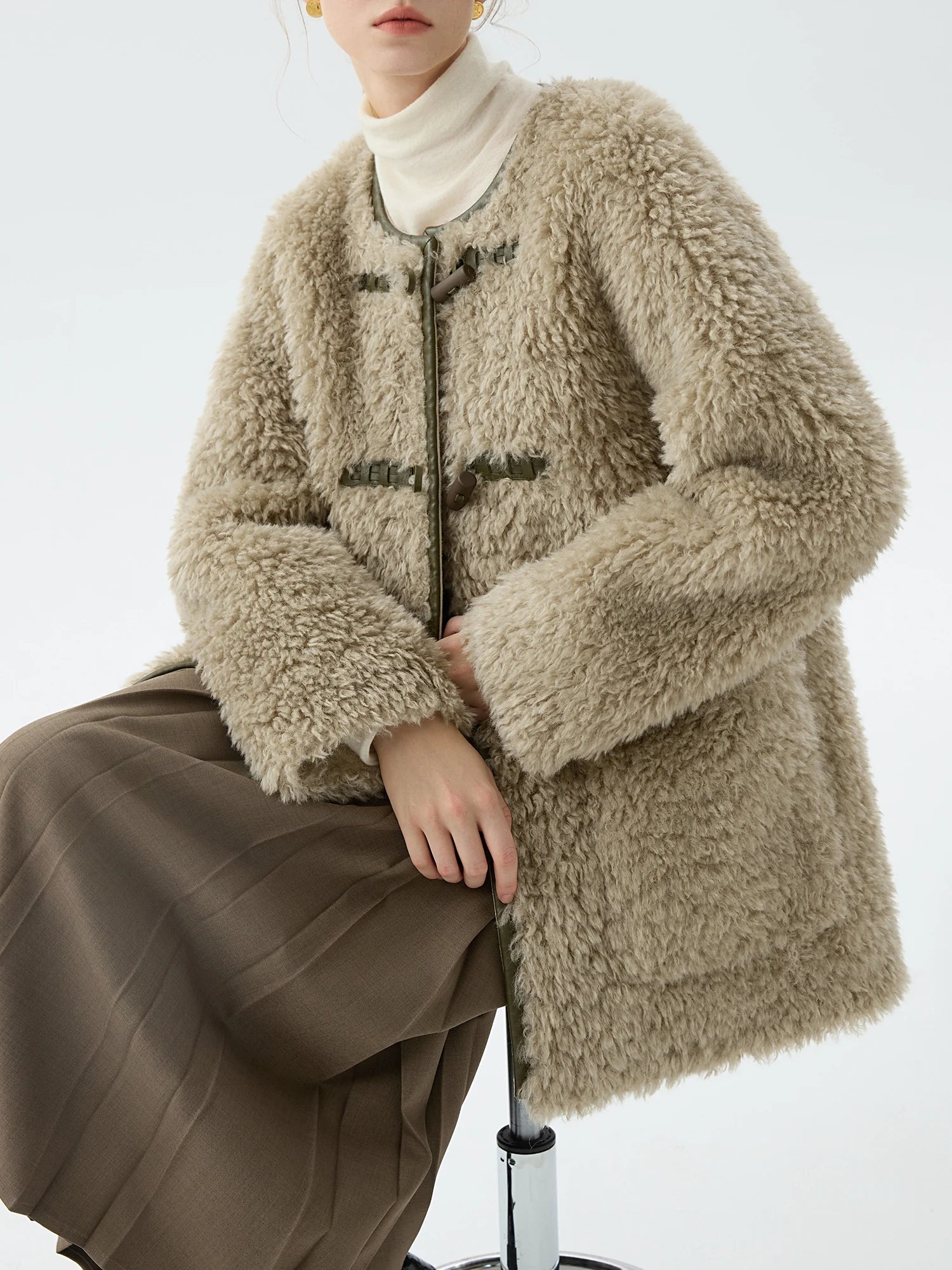 Office Style One-Piece Wool Coat