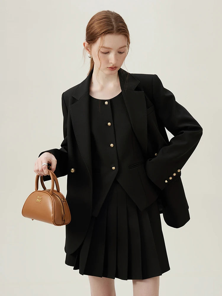 Blazer Vest Skirt Formal Female Mini Dress
