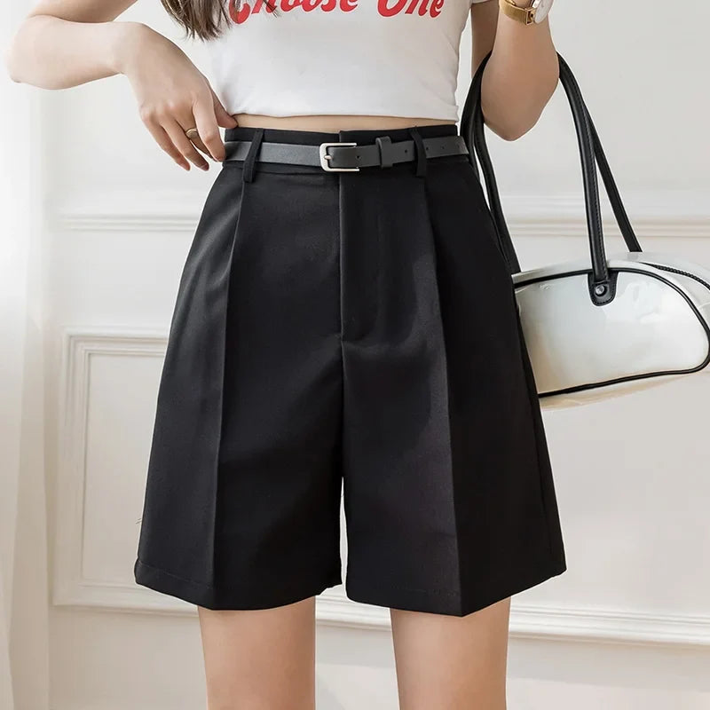 Zipper High Waist Office Summer Street Short