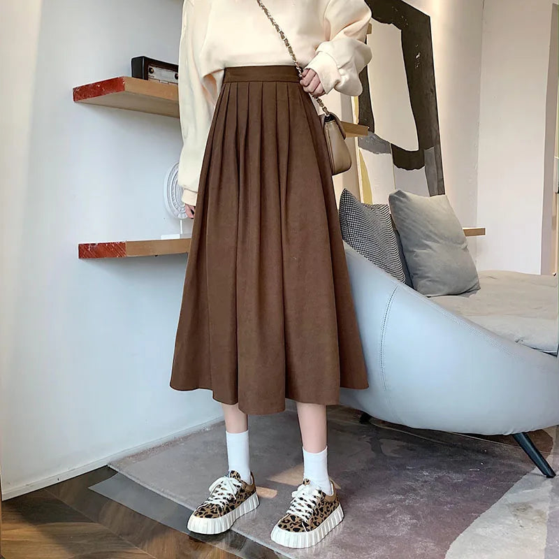 Korean College Thick A-line Skirt