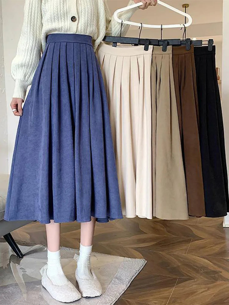 Korean College Thick A-line Skirt