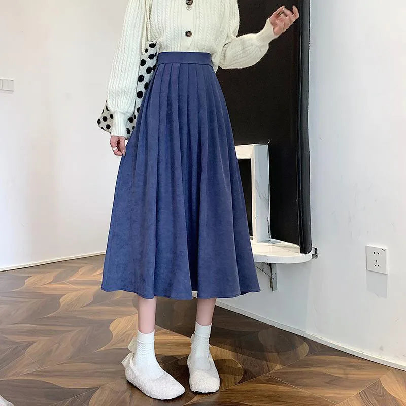 Korean College Thick A-line Skirt