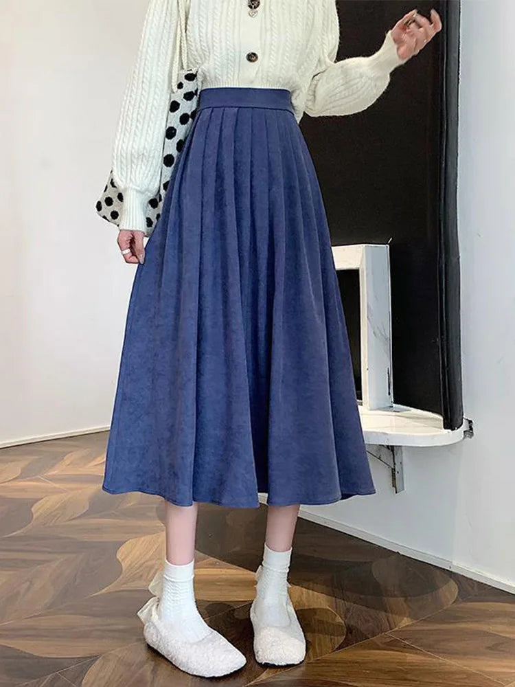 Korean College Thick A-line Skirt