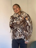 Leopard Pattern Fold Collar Coat