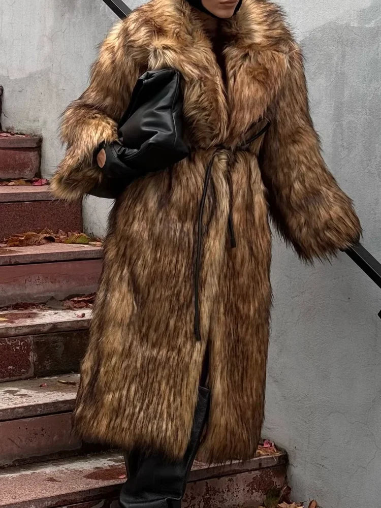 Plain Lapel Plush Thick Coat