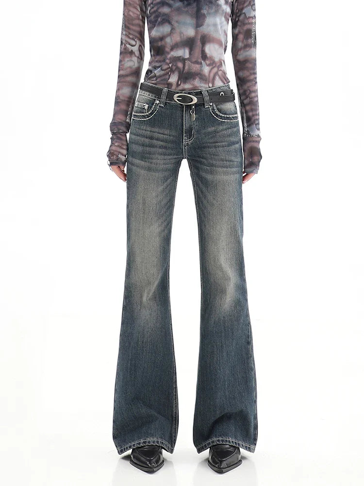 Vintage High Waist Street Flared Jean
