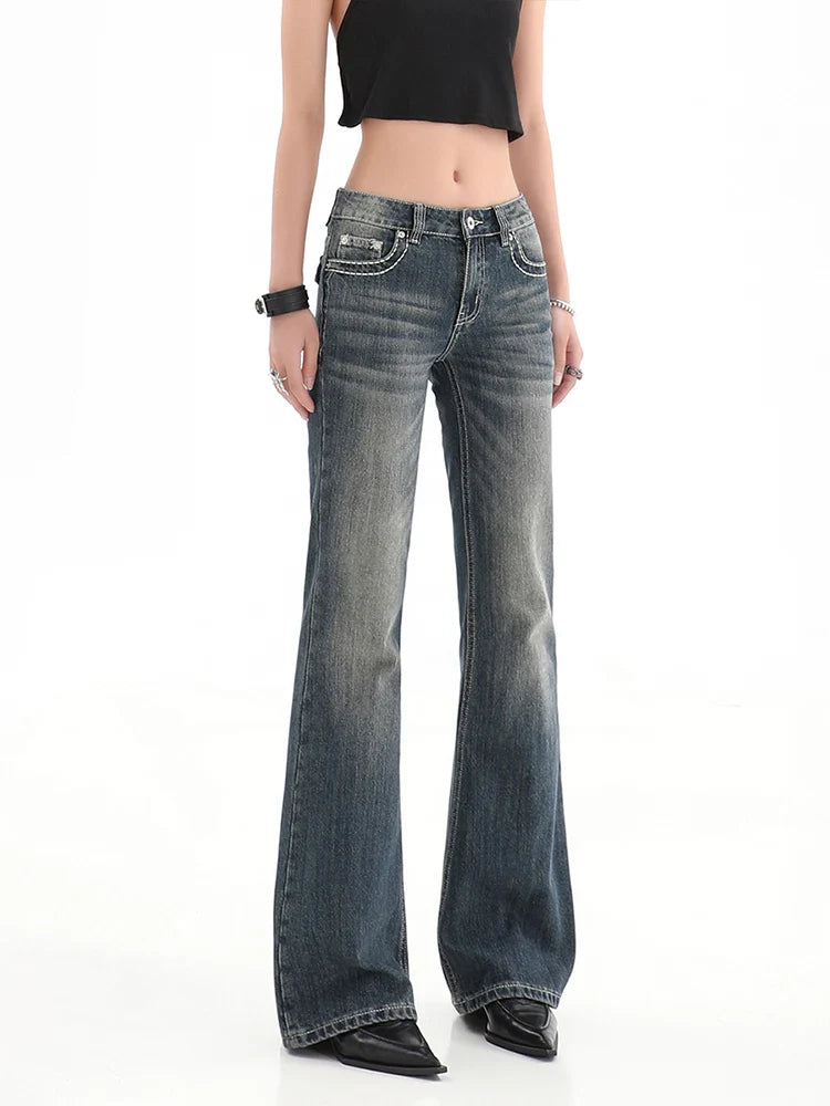 Vintage High Waist Street Flared Jean