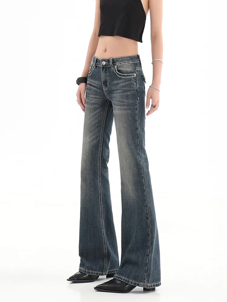 Vintage High Waist Street Flared Jean