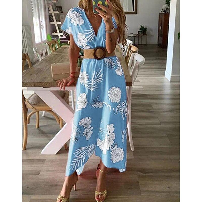 Floral Print Bohemian Summer Maxi Dress