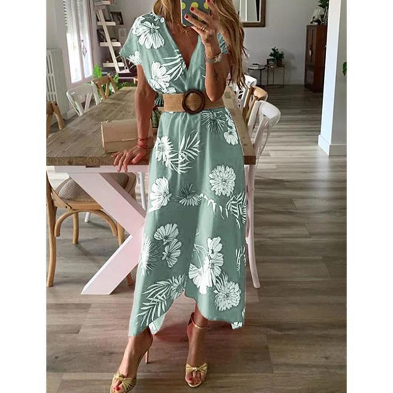 Floral Print Bohemian Summer Maxi Dress