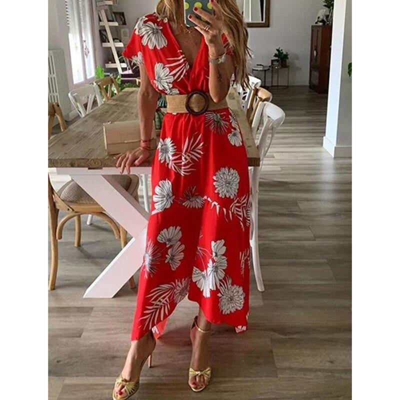 Floral Print Bohemian Summer Maxi Dress