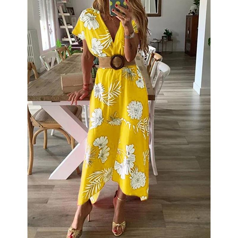 Floral Print Bohemian Summer Maxi Dress