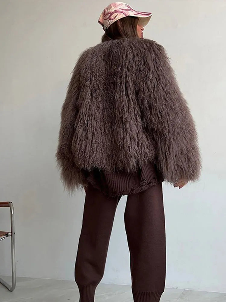 Fuzzy Tassel Loose Sleeve Coat