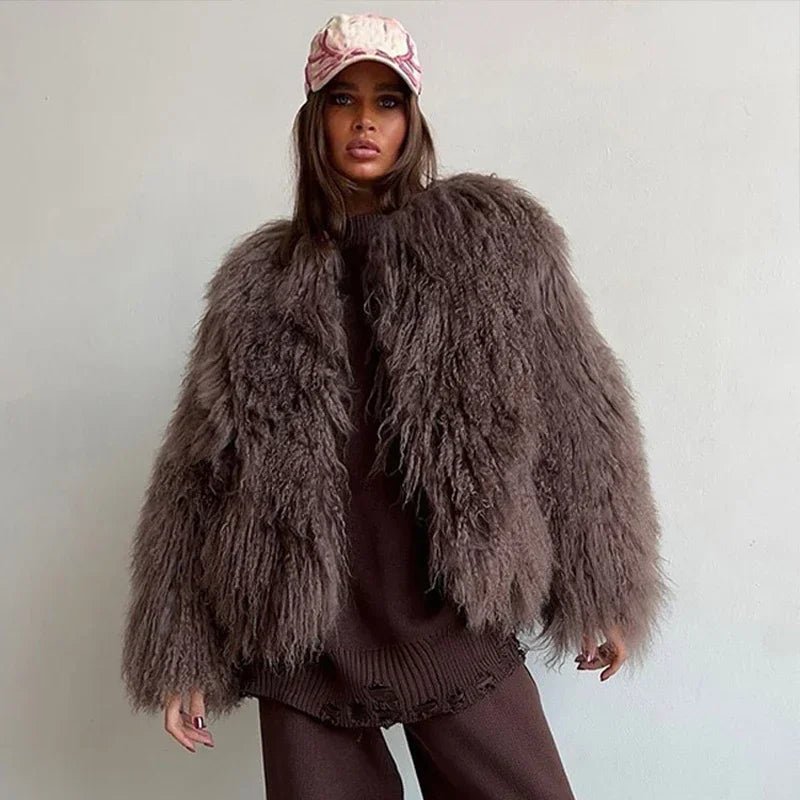 Fuzzy Tassel Loose Sleeve Coat