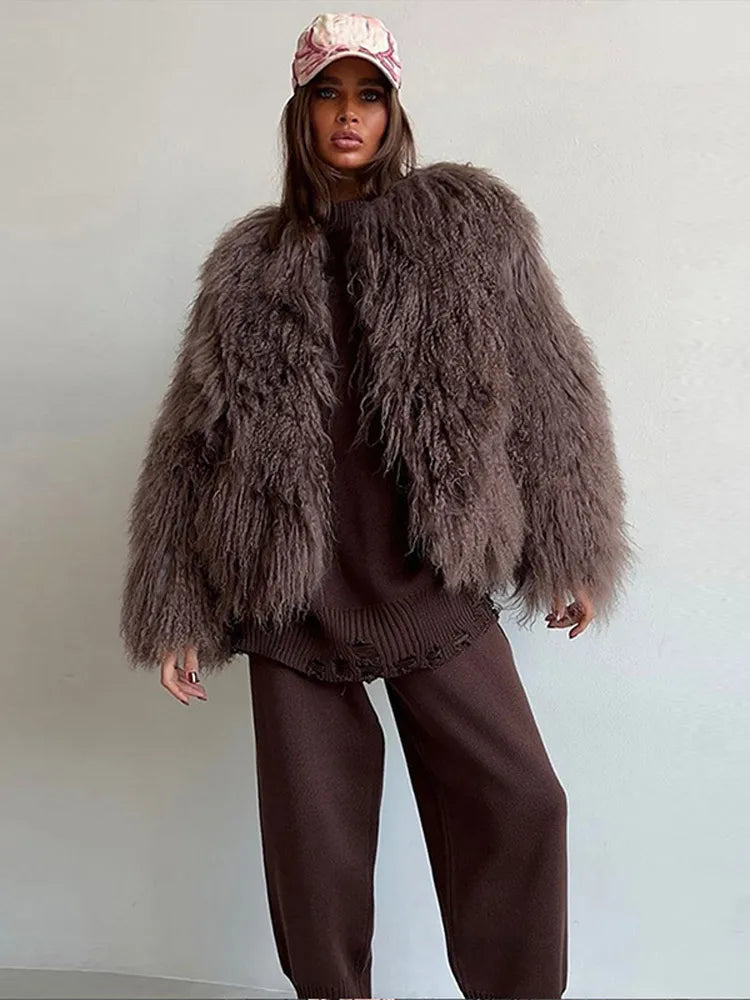 Fuzzy Tassel Loose Sleeve Coat