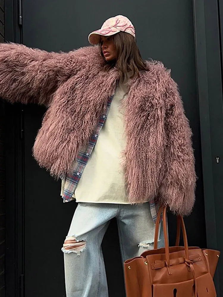 Fuzzy Tassel Loose Sleeve Coat