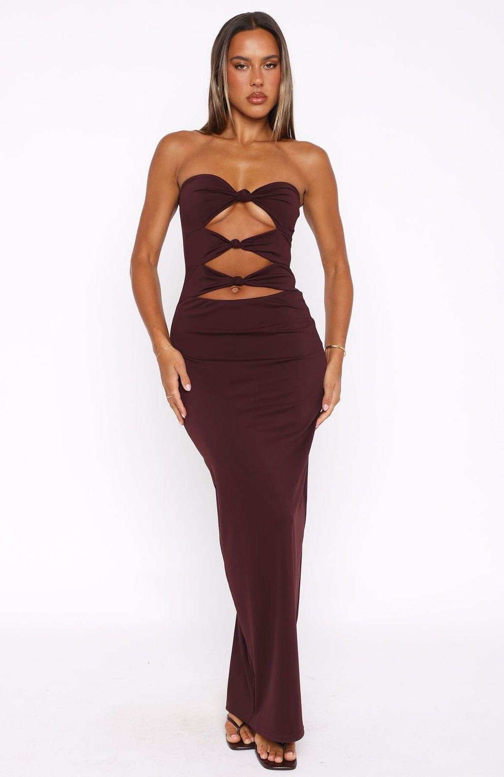 Chocolate Brown Graceful Love Maxi Dress