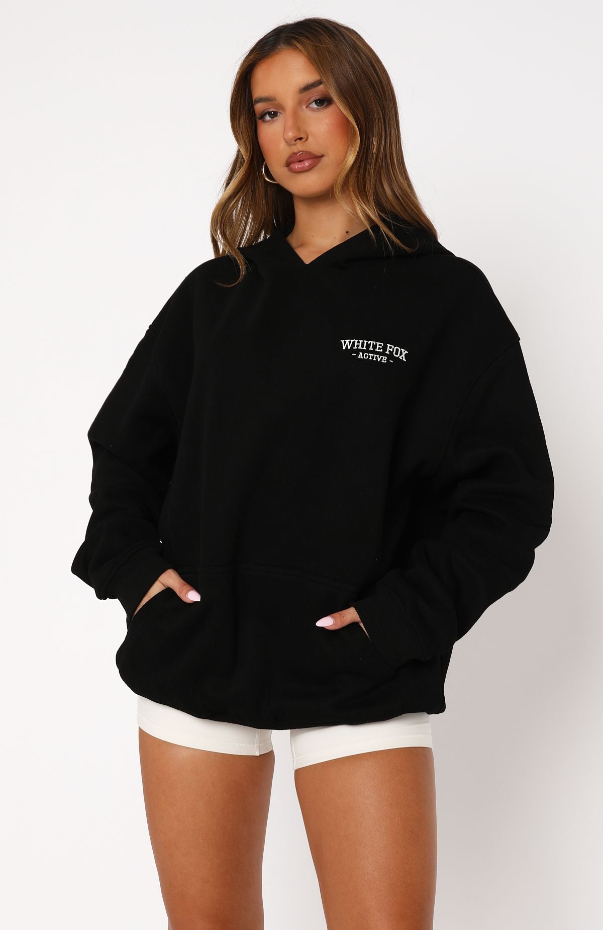Taking Sides Oversized Black Hoodie