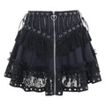 Gothic High Waist Zipper Front Japanese Skirt