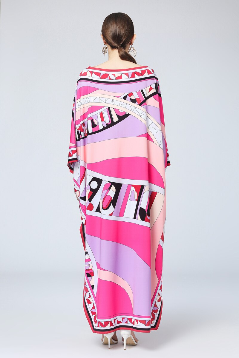 Multicolor Printed Chic Street Maxi Dress